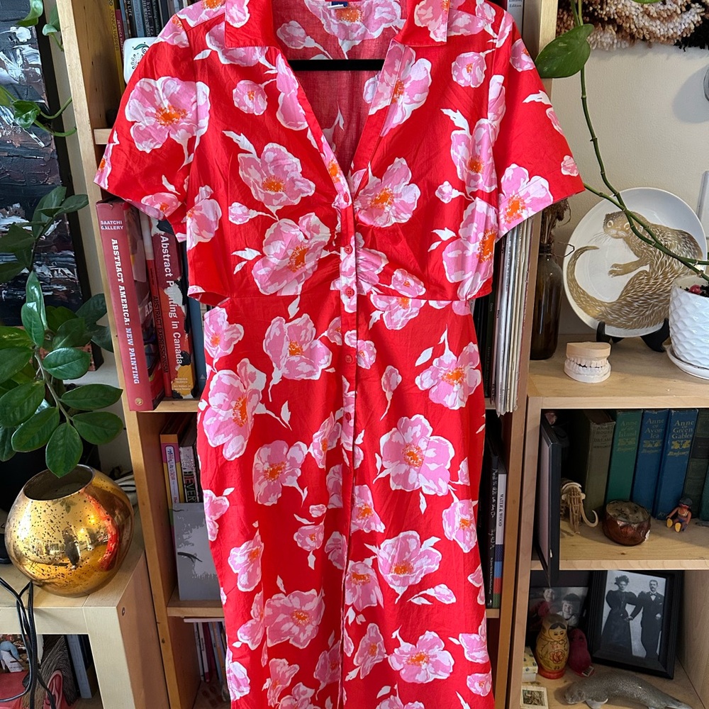 Floral Red Dress